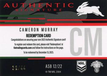 2023 NRL Traders Titanium - Authentic Signature Black Redemption #ASB12 Cameron Murray Back